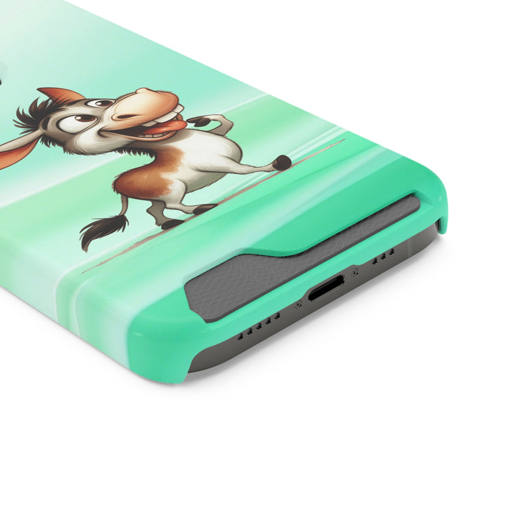 EnchantGuard Phone Case with Card Holder: Style Meets Functionality - Donkey