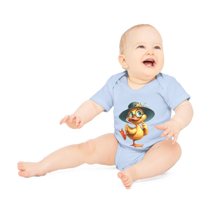 SnuggleNest Organic Baby Bodysuit (Short Sleeves) Duck