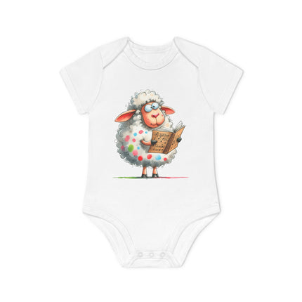 SnuggleNest Organic Baby Bodysuit (Short Sleeves) Sheep