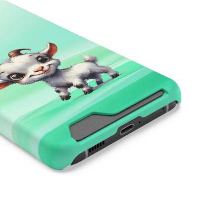 EnchantGuard Phone Case with Card Holder: Style Meets Functionality - Goat