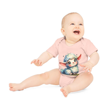 SnuggleNest Organic Baby Bodysuit (Short Sleeves) Sheep