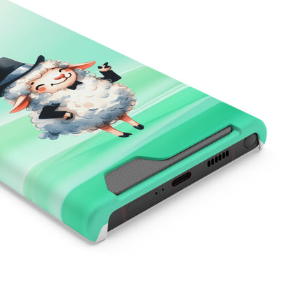 EnchantGuard Phone Case with Card Holder: Style Meets Functionality - Sheep