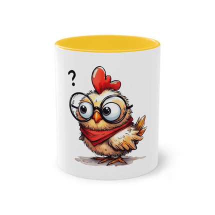 Harmony Two-Tone Coffee Mug: Sip in Style, Revel in Comfort - Chicken