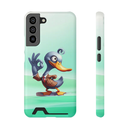 EnchantGuard Phone Case with Card Holder: Style Meets Functionality - Duck