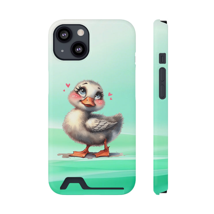 EnchantGuard Phone Case with Card Holder: Style Meets Functionality - Duck