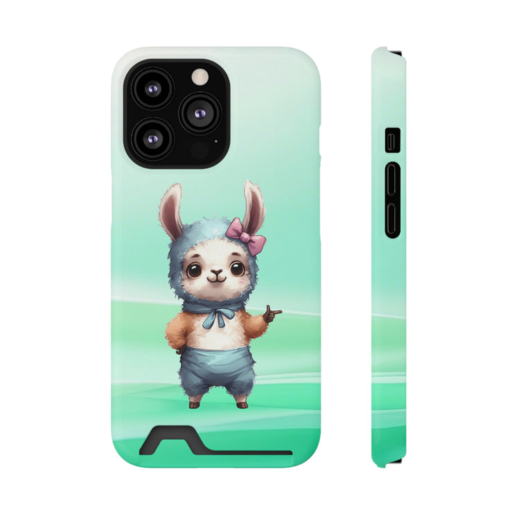 EnchantGuard Phone Case with Card Holder: Style Meets Functionality - Rabbit