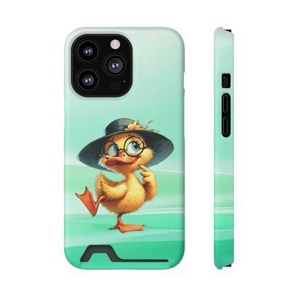 EnchantGuard Phone Case with Card Holder: Style Meets Functionality - Duck