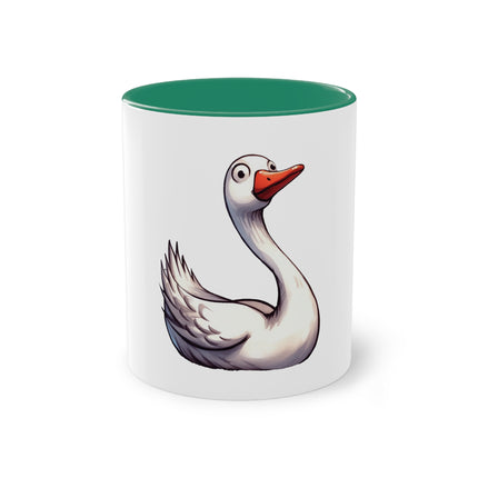 Harmony Two-Tone Coffee Mug: Sip in Style, Revel in Comfort - Swan