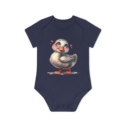 SnuggleNest Organic Baby Bodysuit (Short Sleeves) Duck