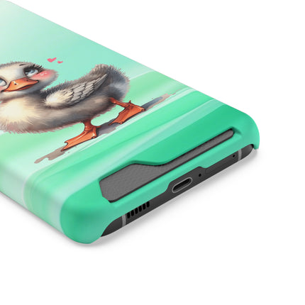 EnchantGuard Phone Case with Card Holder: Style Meets Functionality - Duck