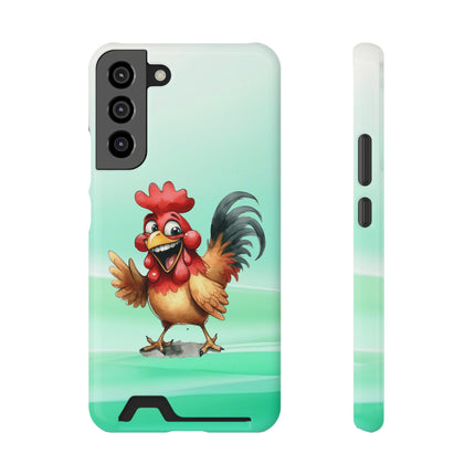 EnchantGuard Phone Case with Card Holder: Style Meets Functionality - Rooster