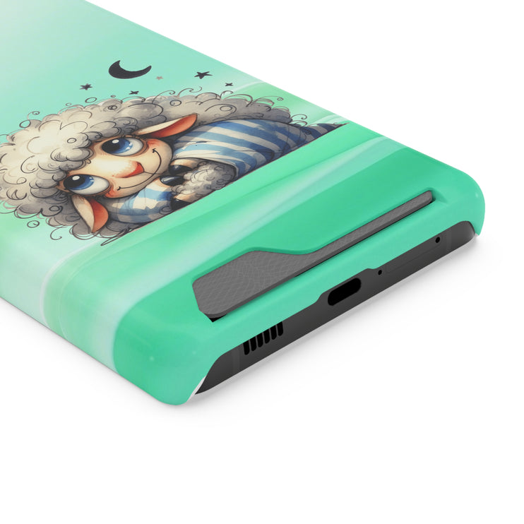 EnchantGuard Phone Case with Card Holder: Style Meets Functionality - Sheep