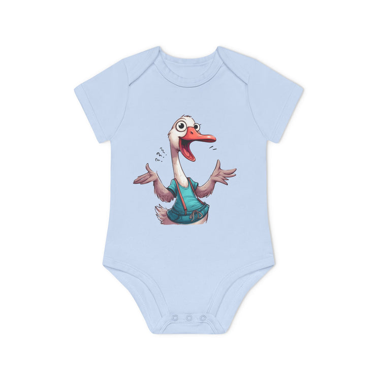 SnuggleNest Organic Baby Bodysuit (Short Sleeves) Goose