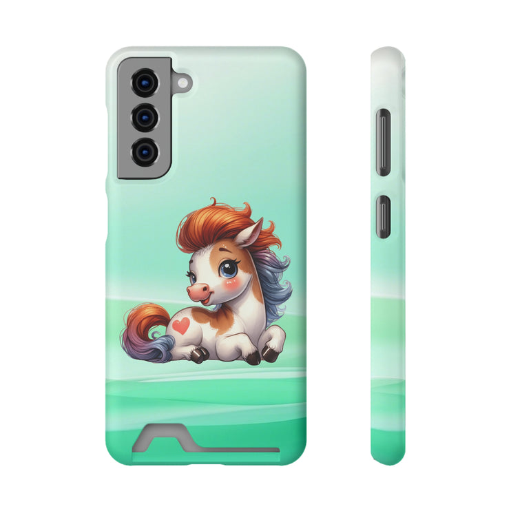 EnchantGuard Phone Case with Card Holder: Style Meets Functionality - Horse