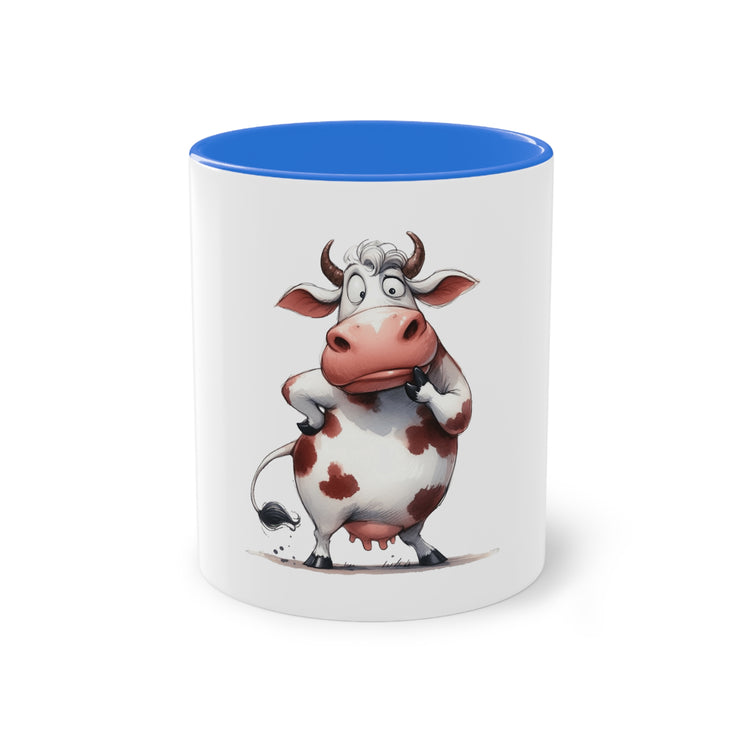 Harmony Two-Tone Coffee Mug: Sip in Style, Revel in Comfort - Cow