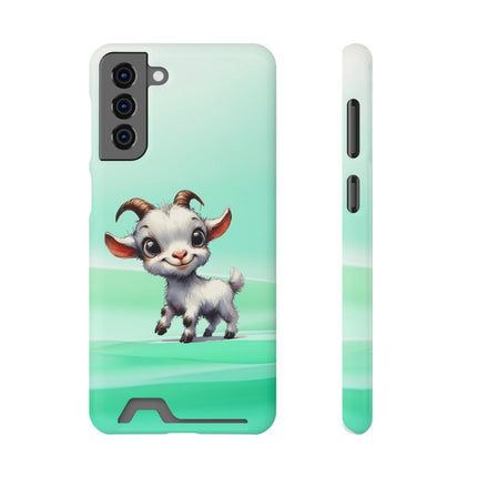 EnchantGuard Phone Case with Card Holder: Style Meets Functionality - Goat