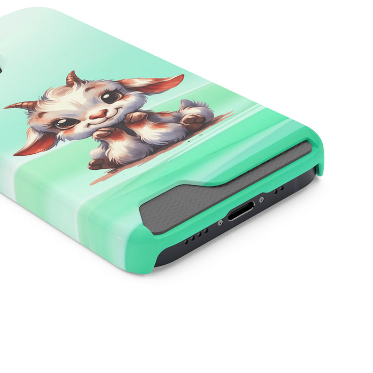 EnchantGuard Phone Case with Card Holder: Style Meets Functionality - Goat