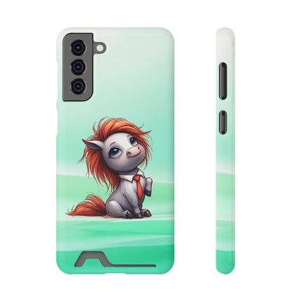 EnchantGuard Phone Case with Card Holder: Style Meets Functionality - Horse