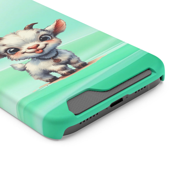 EnchantGuard Phone Case with Card Holder: Style Meets Functionality - Goat