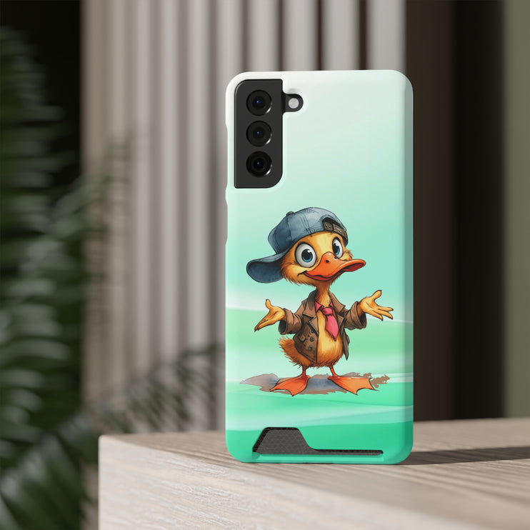 EnchantGuard Phone Case with Card Holder: Style Meets Functionality - Duck