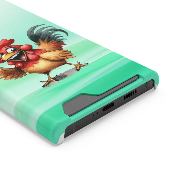 EnchantGuard Phone Case with Card Holder: Style Meets Functionality - Rooster