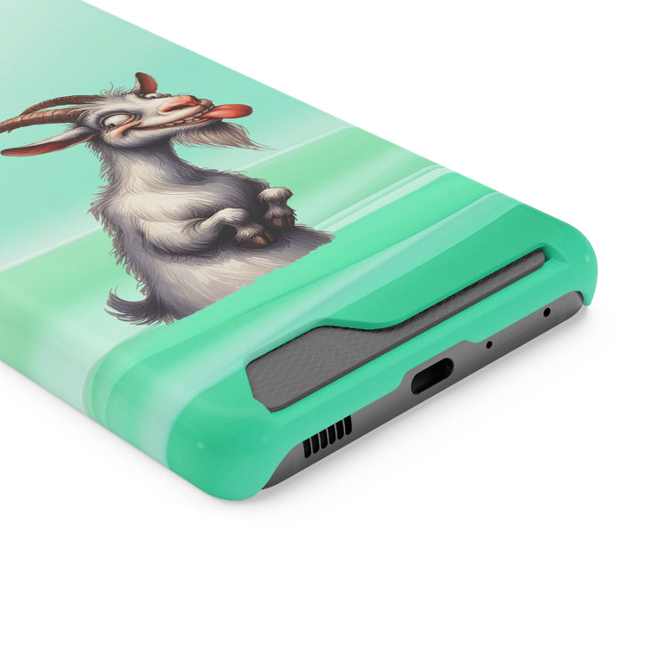 EnchantGuard Phone Case with Card Holder: Style Meets Functionality - Goat