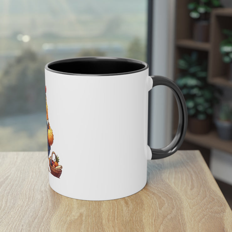 Harmony Two-Tone Coffee Mug: Sip in Style, Revel in Comfort - Rooster