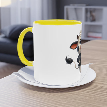 Harmony Two-Tone Coffee Mug: Sip in Style, Revel in Comfort - Cow