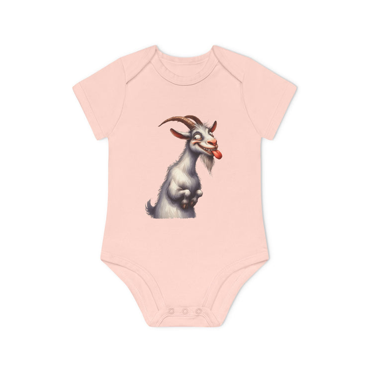 SnuggleNest Organic Baby Bodysuit (Short Sleeves) Goat