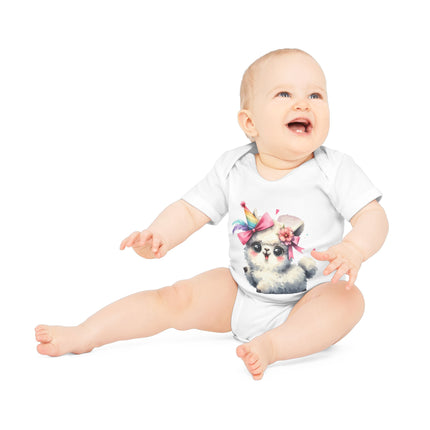 SnuggleNest Organic Baby Bodysuit (Short Sleeves) Sheep