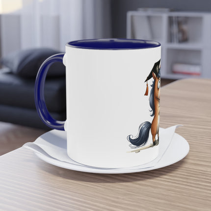 Harmony Two-Tone Coffee Mug: Sip in Style, Revel in Comfort - Horse