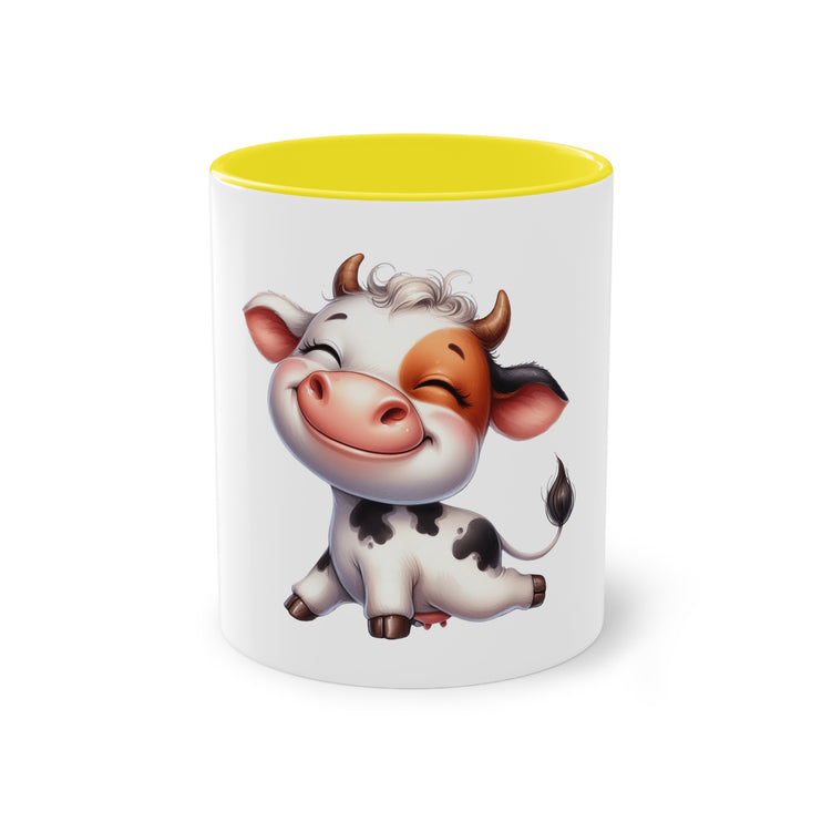 Harmony Two-Tone Coffee Mug: Sip in Style, Revel in Comfort - Cow