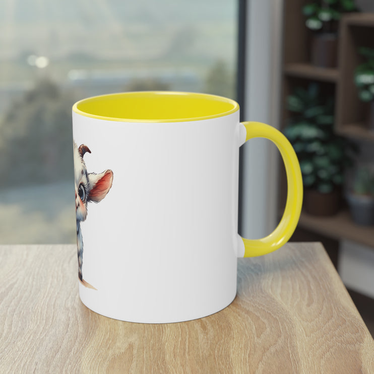 Harmony Two-Tone Coffee Mug: Sip in Style, Revel in Comfort - Goat