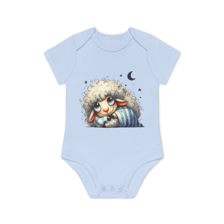 SnuggleNest Organic Baby Bodysuit (Short Sleeves) Sheep