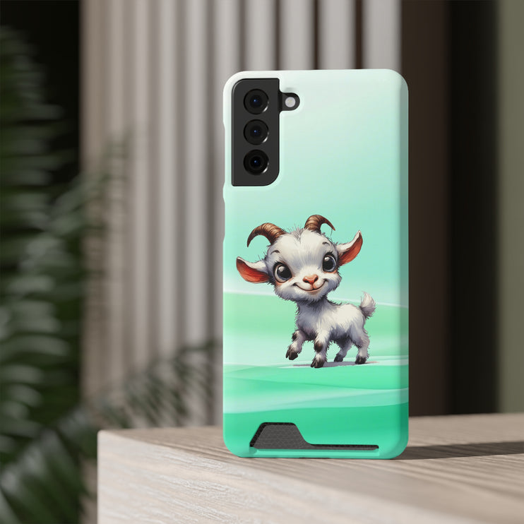 EnchantGuard Phone Case with Card Holder: Style Meets Functionality - Goat