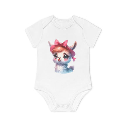 SnuggleNest Organic Baby Bodysuit (Short Sleeves) Lama