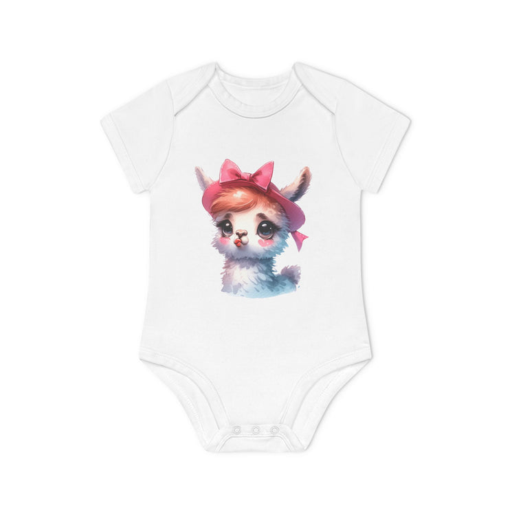 SnuggleNest Organic Baby Bodysuit (Short Sleeves) Lama