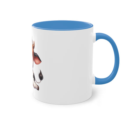 Harmony Two-Tone Coffee Mug: Sip in Style, Revel in Comfort - Cow