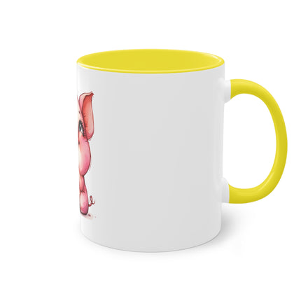 Harmony Two-Tone Coffee Mug: Sip in Style, Revel in Comfort - Pig