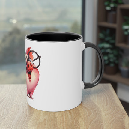 Harmony Two-Tone Coffee Mug: Sip in Style, Revel in Comfort - Pig