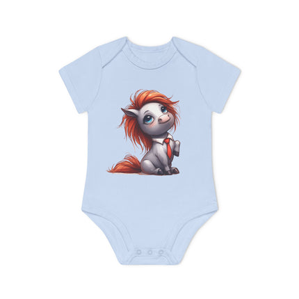 SnuggleNest Organic Baby Bodysuit (Short Sleeves) Horse