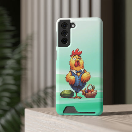 EnchantGuard Phone Case with Card Holder: Style Meets Functionality - Rooster