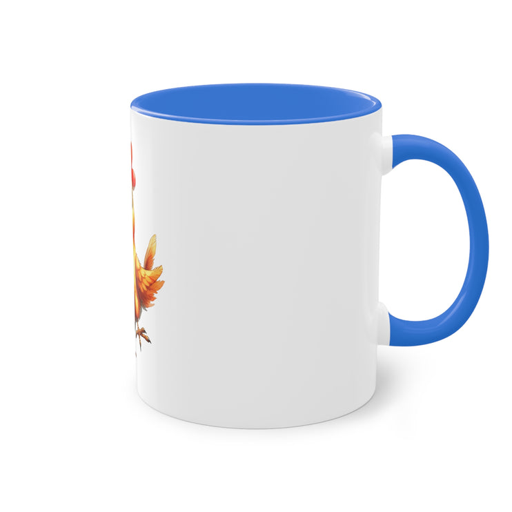 Harmony Two-Tone Coffee Mug: Sip in Style, Revel in Comfort - Chicken