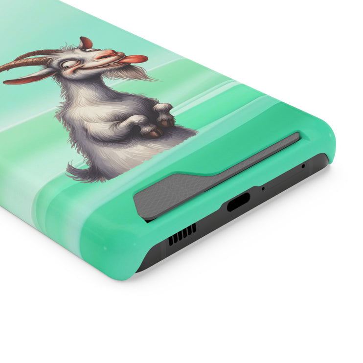 EnchantGuard Phone Case with Card Holder: Style Meets Functionality - Goat