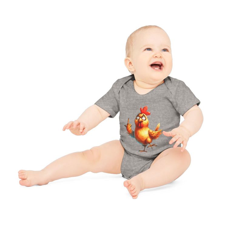 SnuggleNest Organic Baby Bodysuit (Short Sleeves)  Chicken