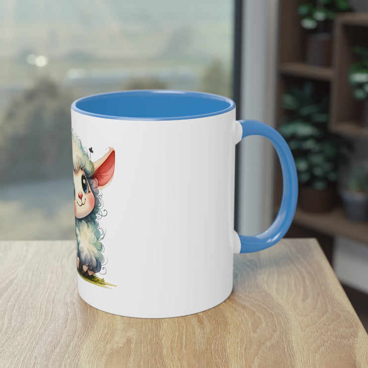 Harmony Two-Tone Coffee Mug: Sip in Style, Revel in Comfort - Sheep