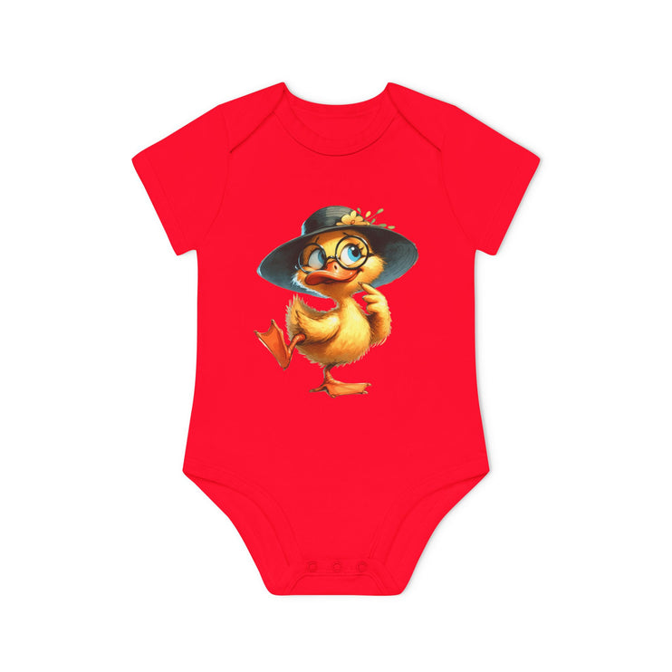 SnuggleNest Organic Baby Bodysuit (Short Sleeves) Duck