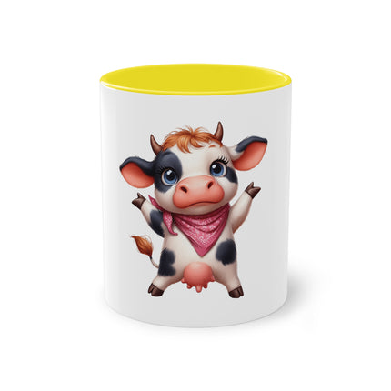 Harmony Two-Tone Coffee Mug: Sip in Style, Revel in Comfort - Cow