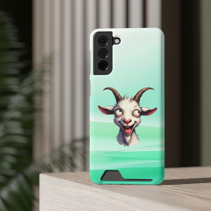 EnchantGuard Phone Case with Card Holder: Style Meets Functionality - Goat