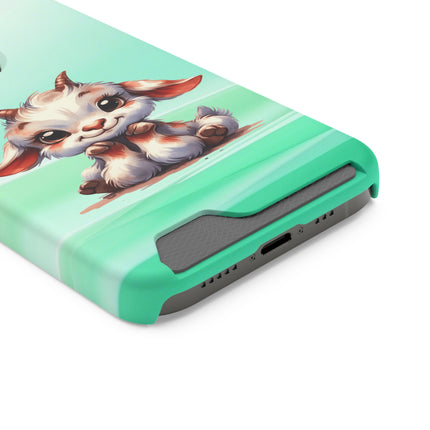 EnchantGuard Phone Case with Card Holder: Style Meets Functionality - Goat